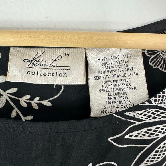 Vintage Kathy Lee Sleeveless Dress Womens 12/14 Boho Floral Dark Fairy Beachy - Picture 2 of 6